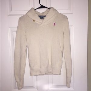 Ralph Lauren Sports cream sweater with pink logo
